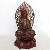 INPHIC-越南紅木工藝品 酸枝木雕家居風水擺飾 蓮花觀音 坐蓮觀音佛像